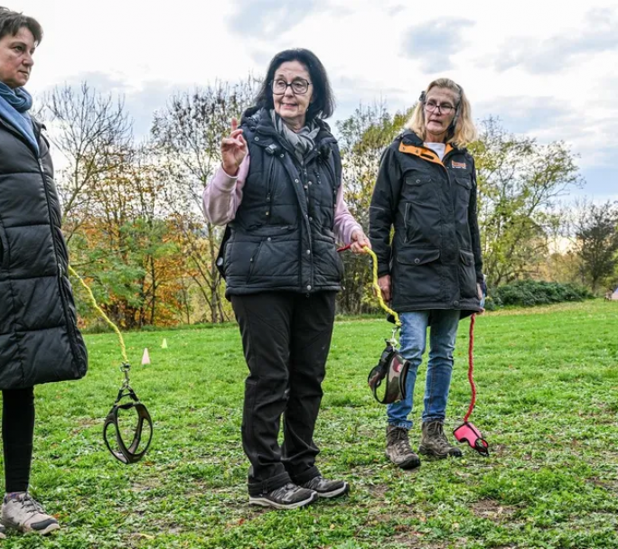 Marcha invisible en Alemania: la tendencia de pasear perros que no existen