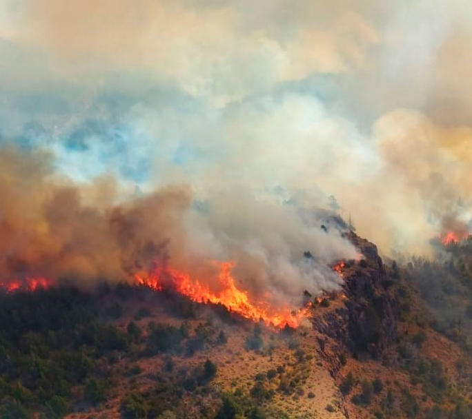 Ola de calor agrava la crisis por incendios forestales en Chubut
