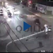 Quilmes: cruzó en rojo a toda velocidad y provocó un choque de siete autos