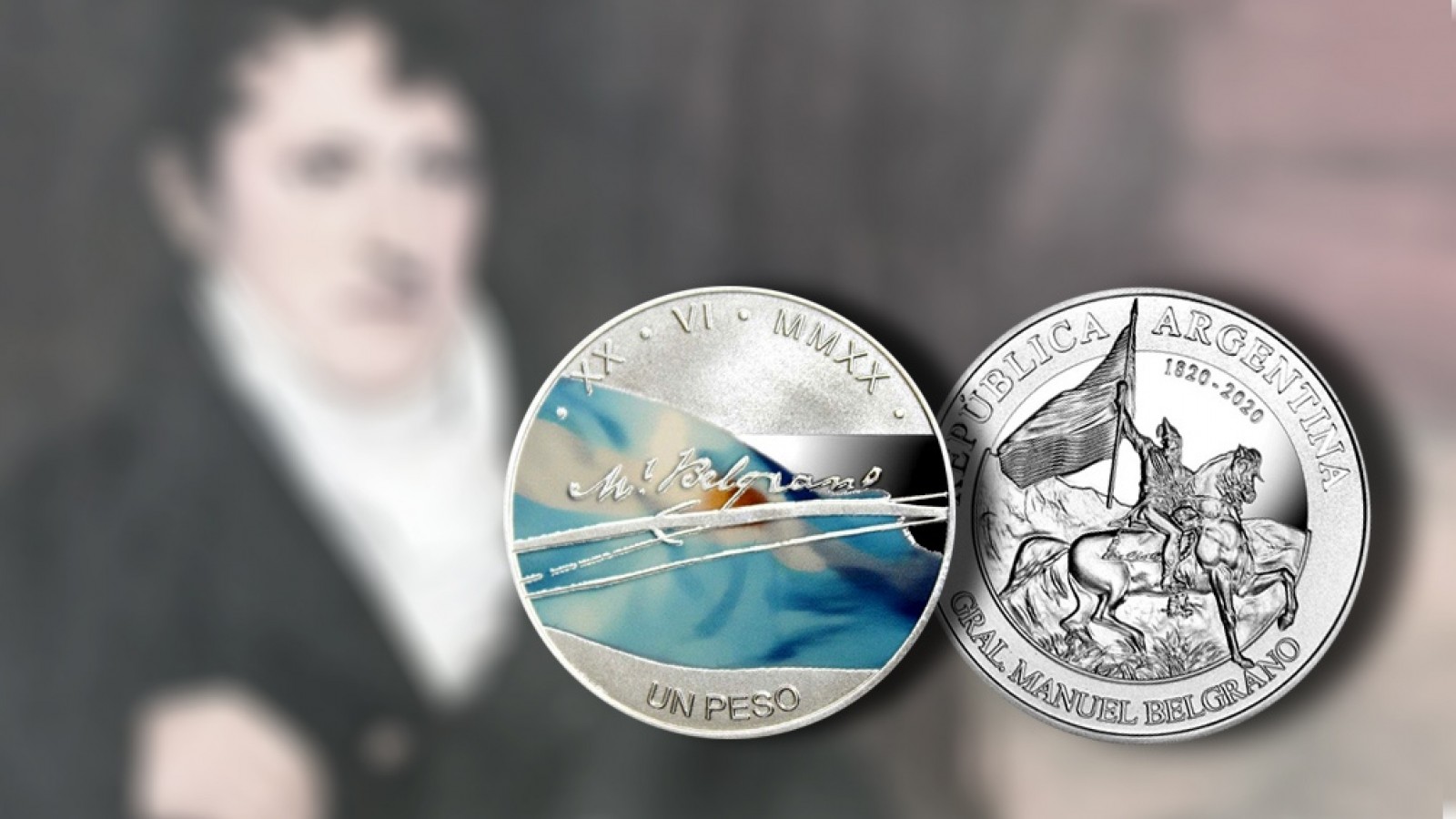 Emiten una moneda en colores, en homenaje a Manuel Belgrano