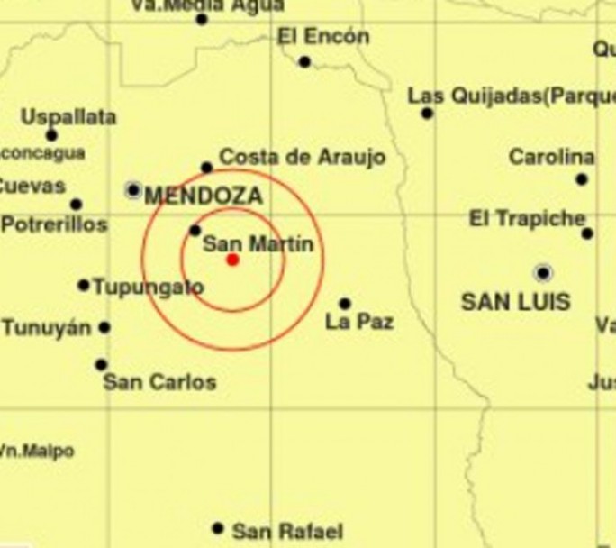 Fuerte sismo en Mendoza 5,2 grados en la escala de Richter