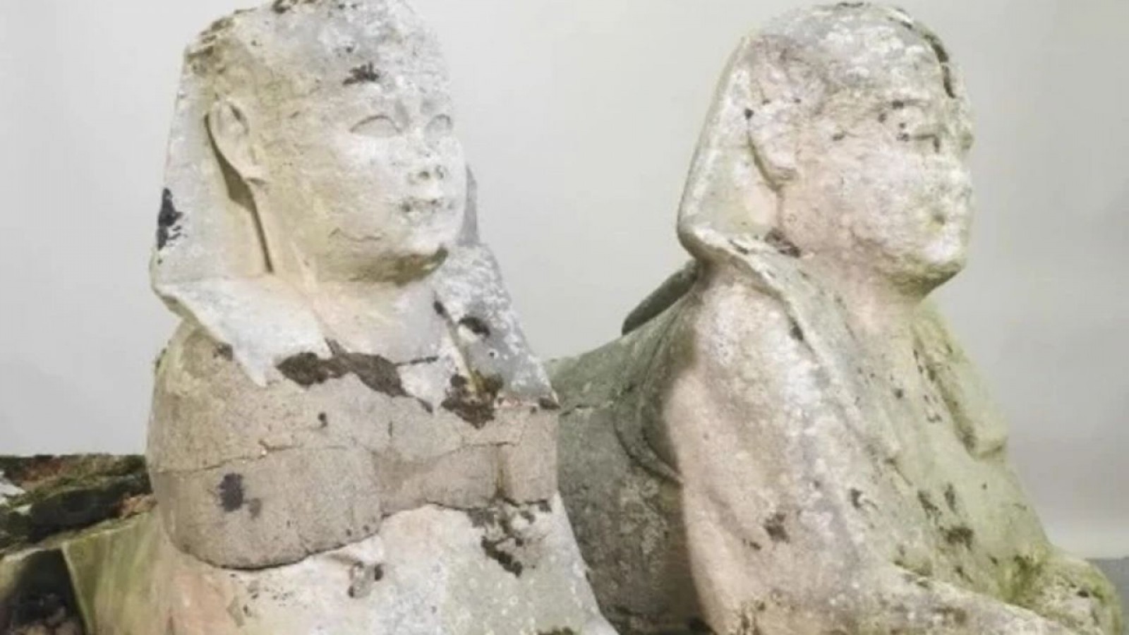 Familia descubre que esculturas de su jardín son del Antiguo Egipto
