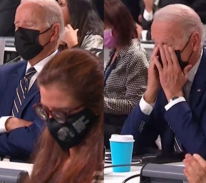 Biden se quedó dormido en la cumbre del cambio climático