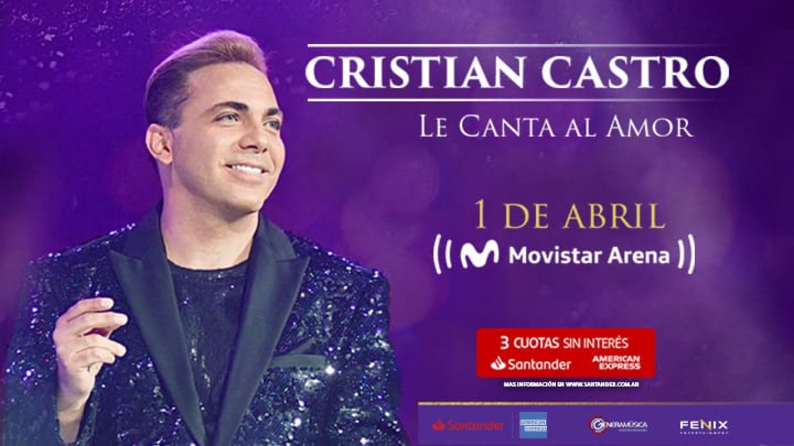 Cristian Castro llegará a Argentina con su nuevo tour "Le Canta Al Amor"