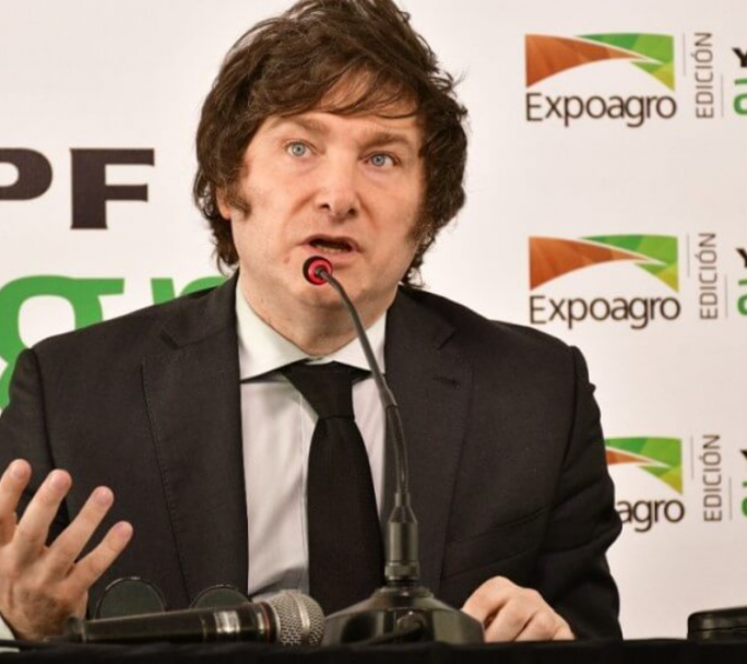 Milei hizo adelantos económicos en Expo Agro