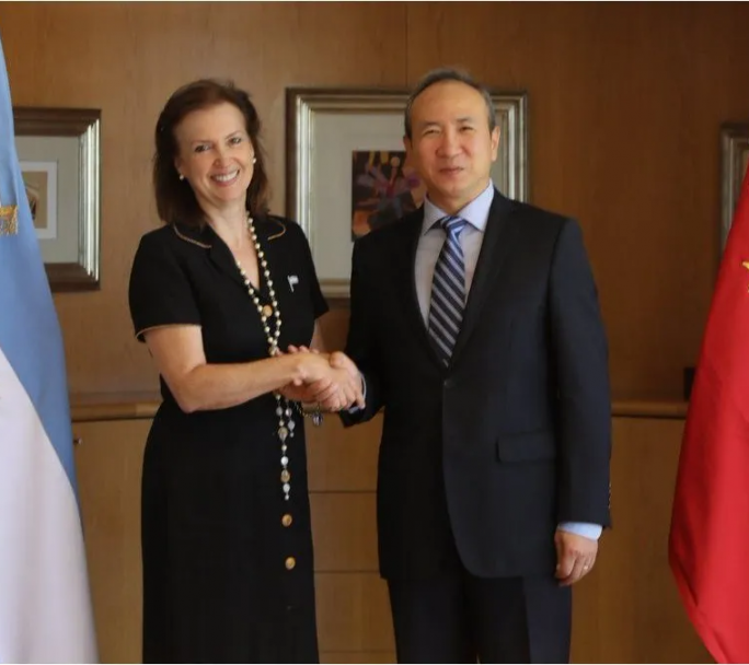 Mondino se reune con el canciller Chino por la negociación de los SWAP