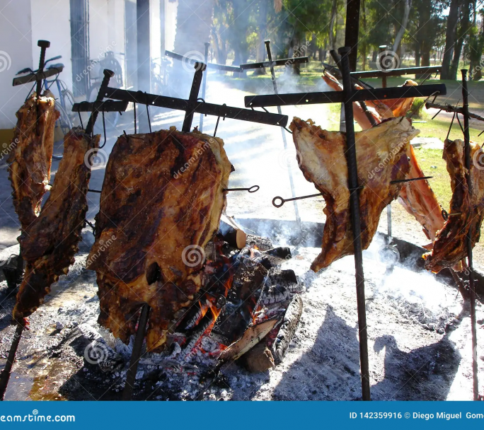 A solo 120 km de la Ciudad se come el mejor Asado a la Estaca